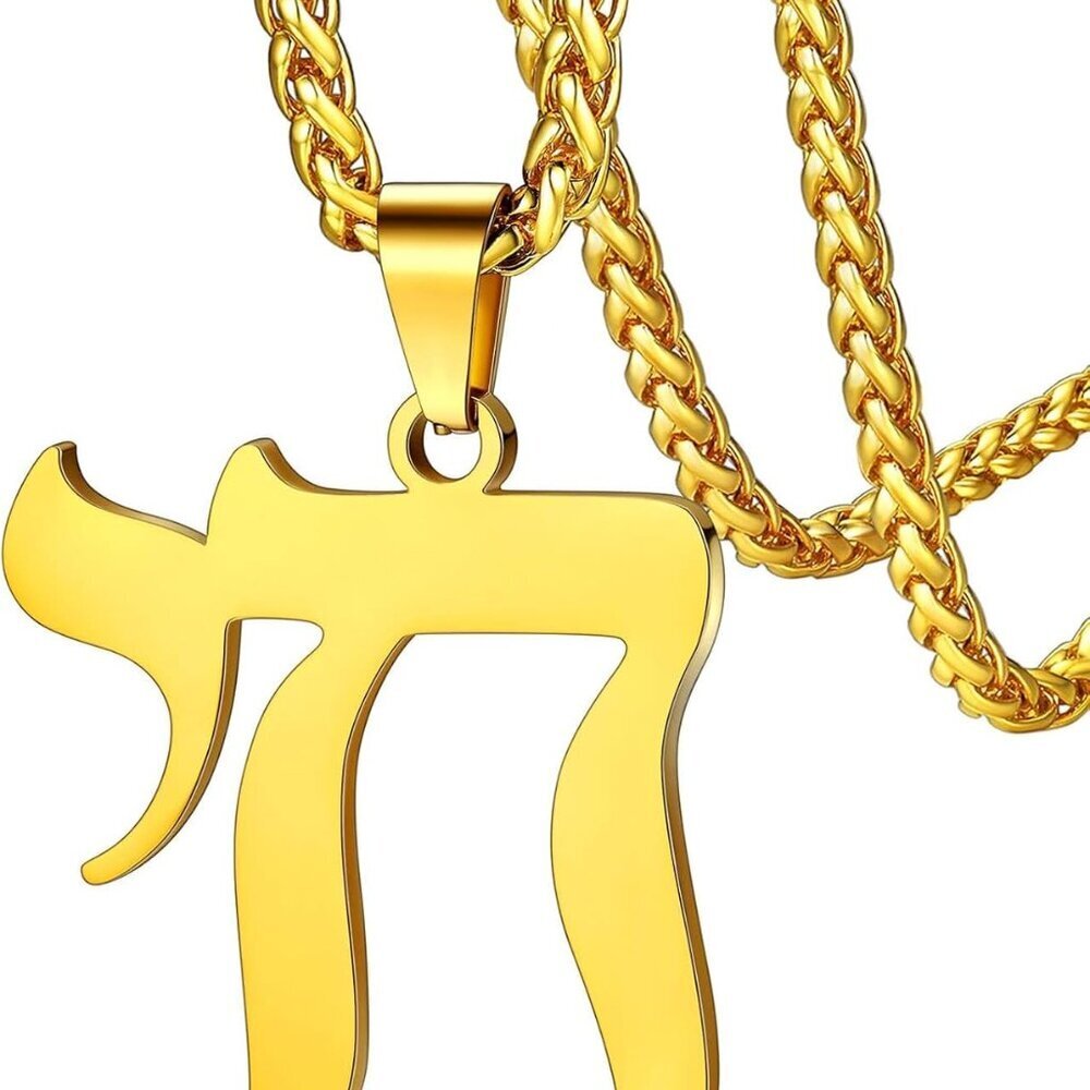 Jewish Star Necklace Stainless Steel Chai Pendant Gift for Men Women